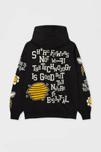 Load image into Gallery viewer, Pull&amp;Bear Black Graphic Text Hoodie
