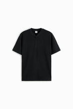 Load image into Gallery viewer, Zara Textured Weave Polo Shirt Black
