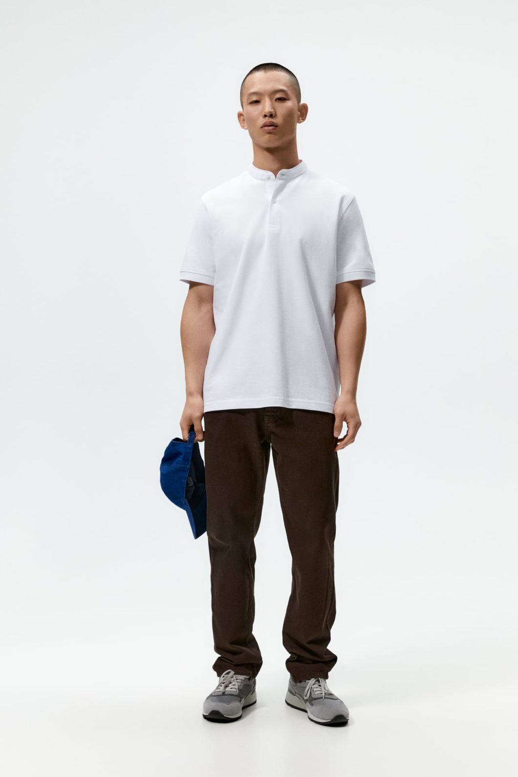 Zara Pique Textured Polo Shirt White