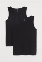 Load image into Gallery viewer, H&amp;M  Vest Top Regular Fit Black( an )
