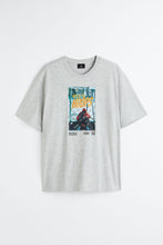 Load image into Gallery viewer, H&amp;M Relaxed Fit Printed T Shirt Grey marl/Days of the Hoops
