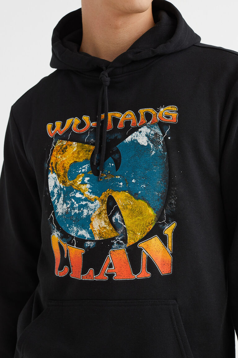 H&M Printed hoodie Black/Wu-Tang Clan