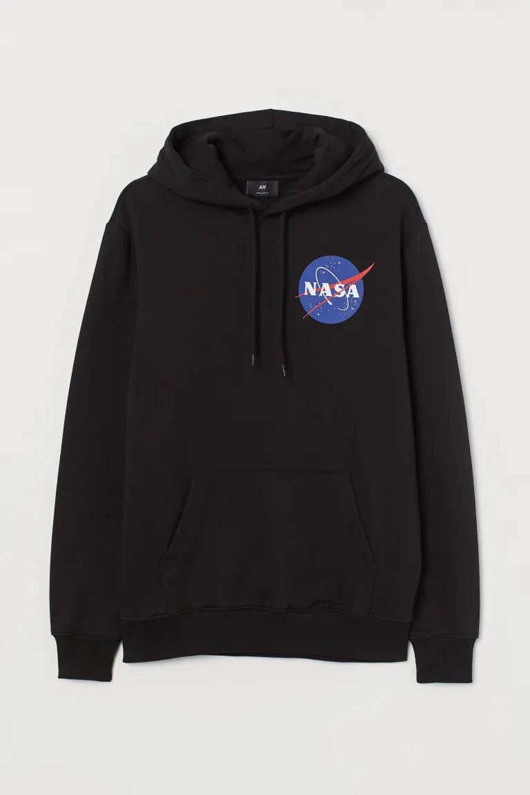 H M x NASA Print Hoodie Black Prisma Clothing Brands