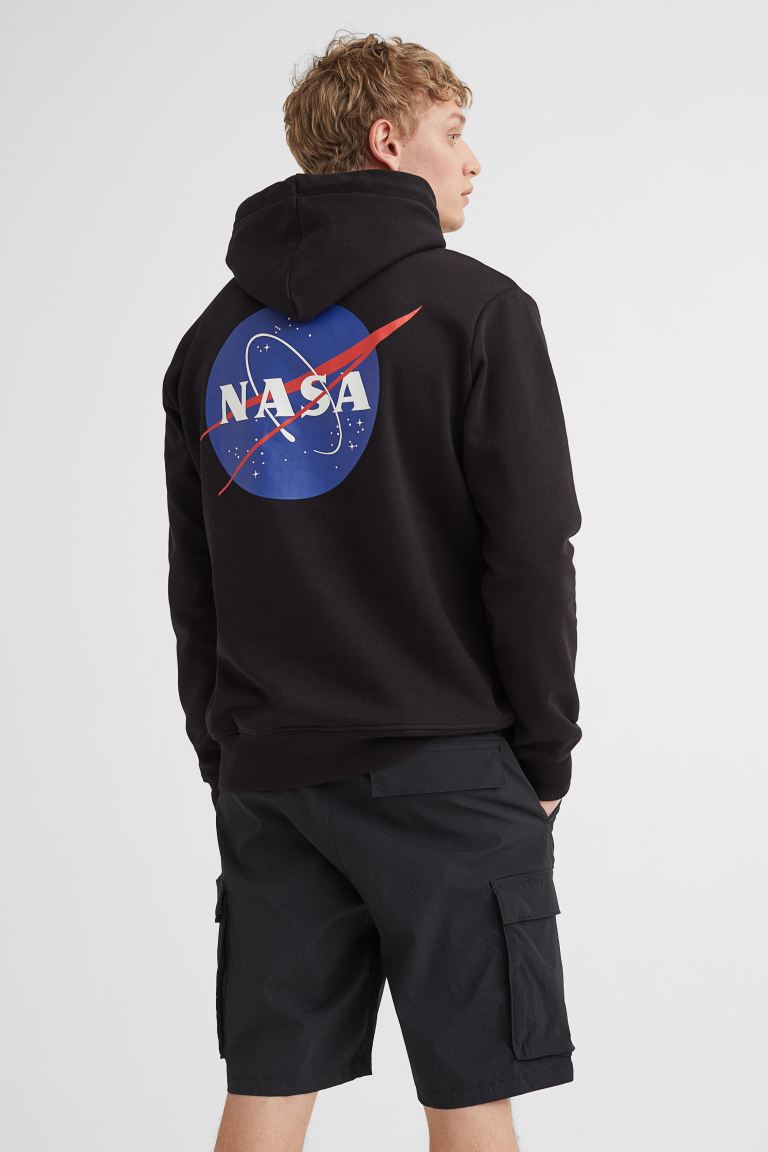 H&M x NASA Print Hoodie Black