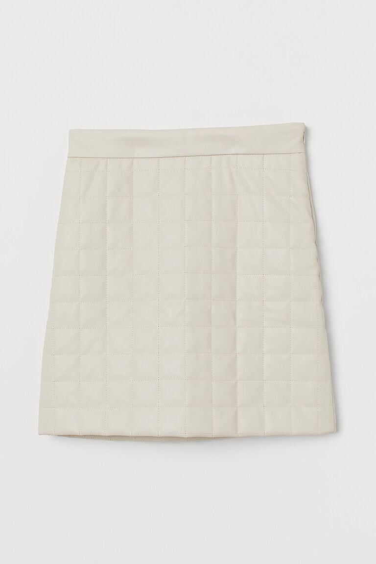 H&M Quilted Skirt White