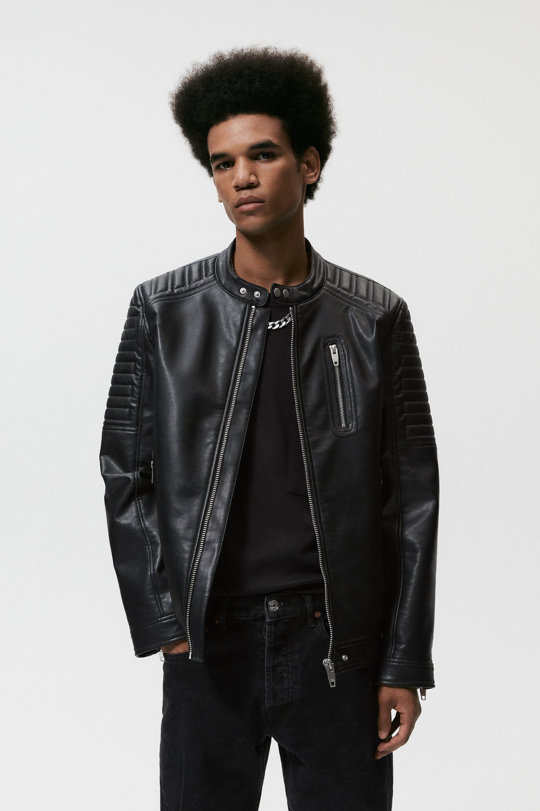 Zara Faux Leather Biker Jacket