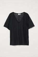 Load image into Gallery viewer, H&amp;M linen T-shirt Black
