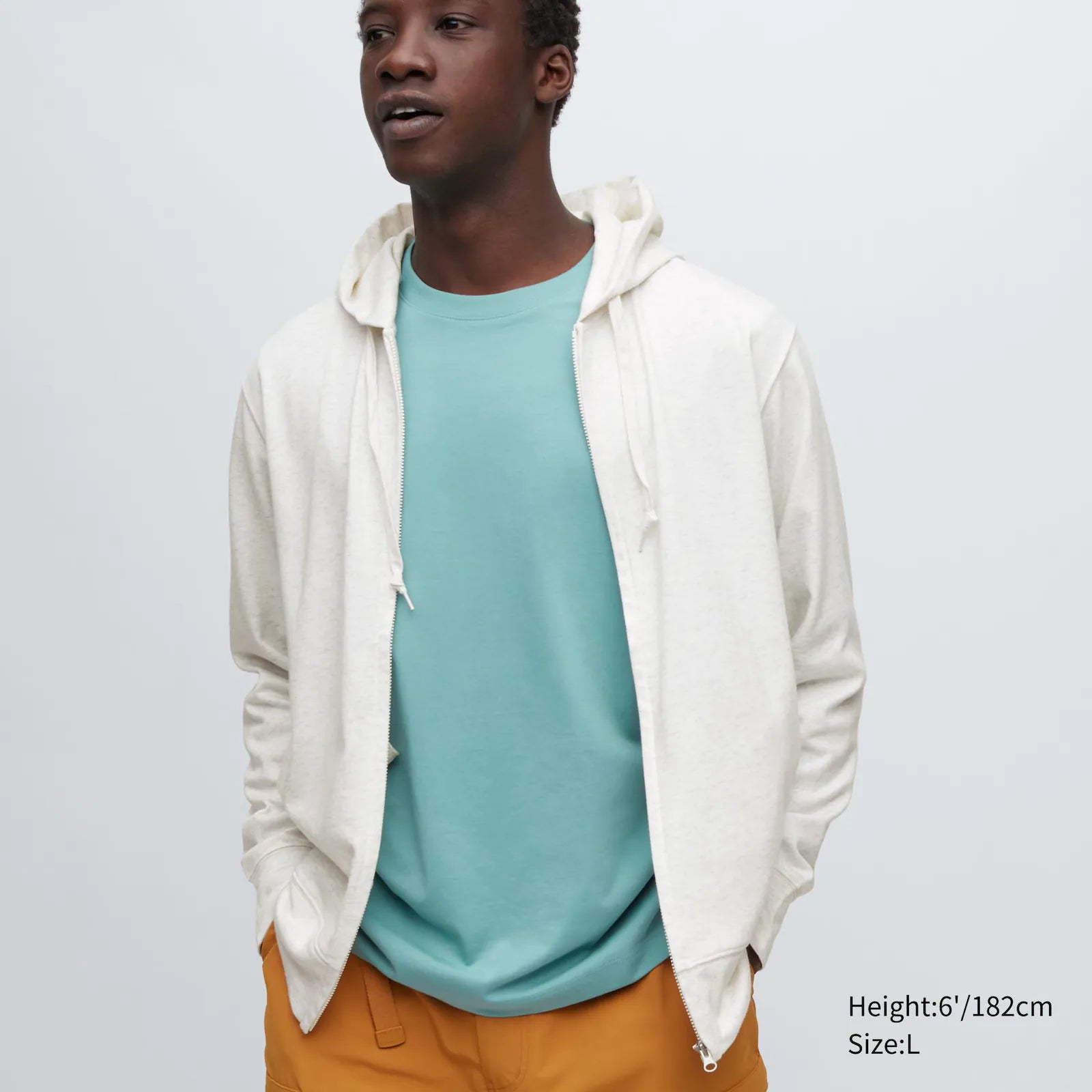 Uniqlo AIRism UV Protection Full Zip Long Sleeve Hoodie Off White Prisma Clothing Brands